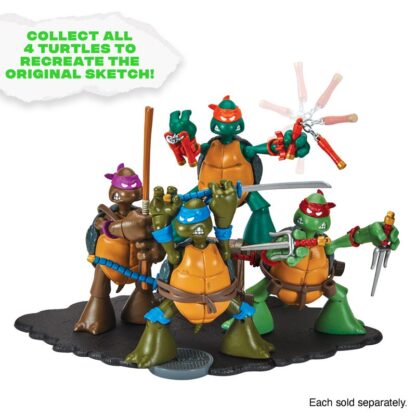 Teenage Mutant Ninja Turtles Original Sketch Turtles Set of 4 Figures